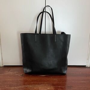 GAP Black Faux Leather Tote Bag